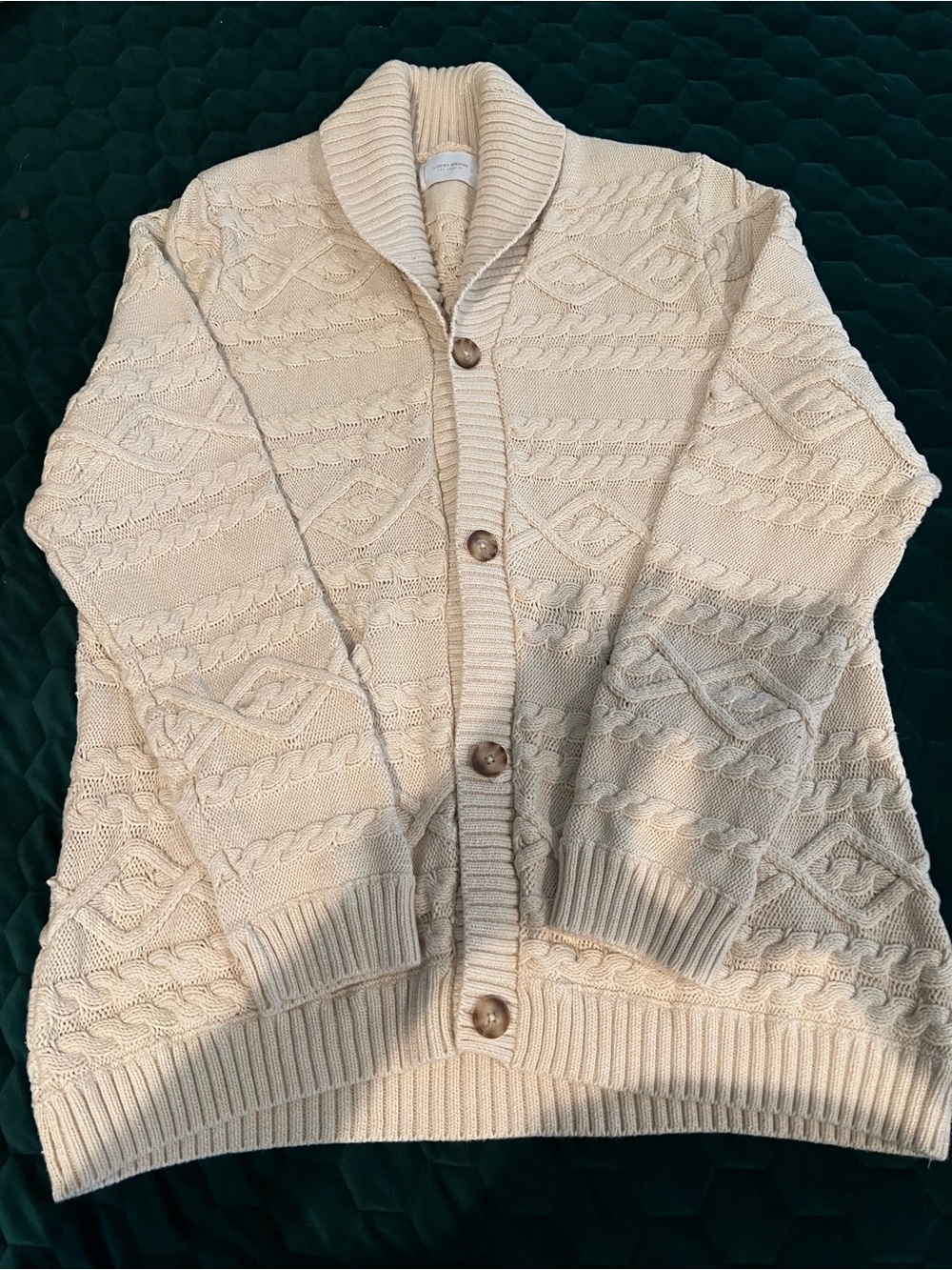 Lucky Brand Cream Cable Knit Cardigan